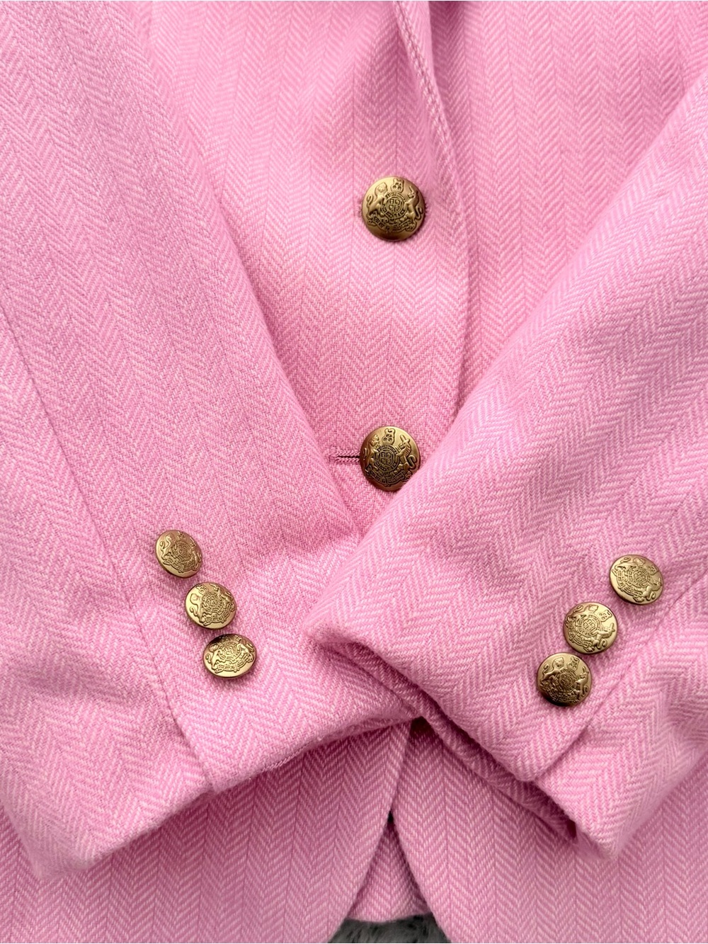J.Crew Factory Schoolboy Blazer Pink Herringbone Wool Blend Jacket 2 Preppy - Picture 6 of 14